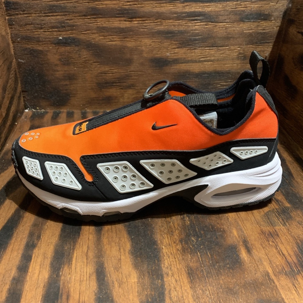 Nike Air Sunder Max Low Top Sneakers Orange Black White Zip Lace Up Size 7